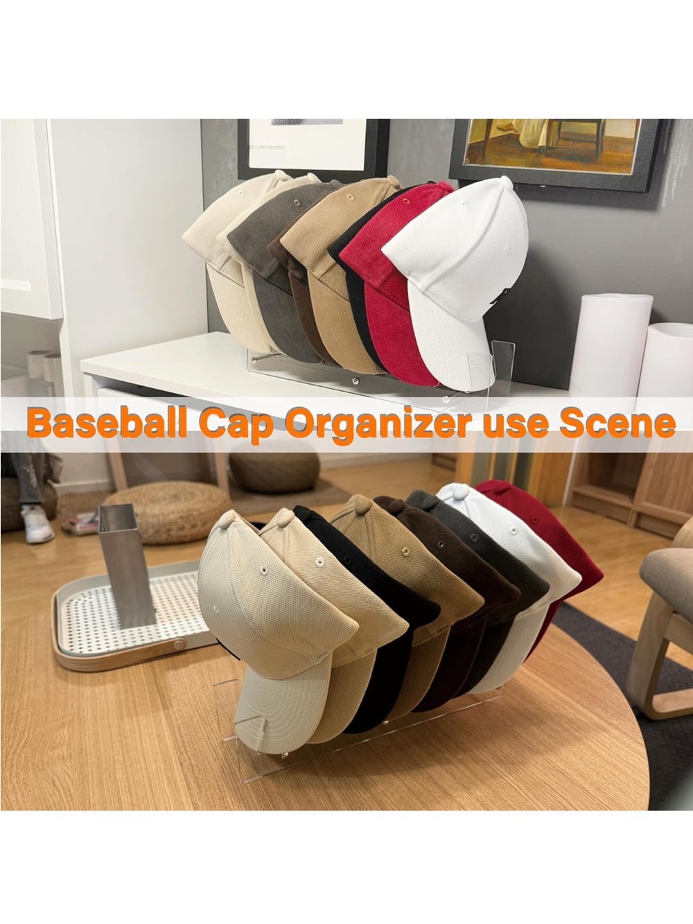 Acrylic Baseball Cap Organizer Rack - Picture 2 of 5